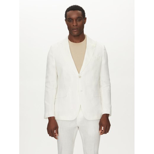 BOSS Marynarka C-Huge-Peak-252 50540516 Biały Slim Fit ze sklepu MODIVO w kategorii Marynarki męskie - zdjęcie 182599085