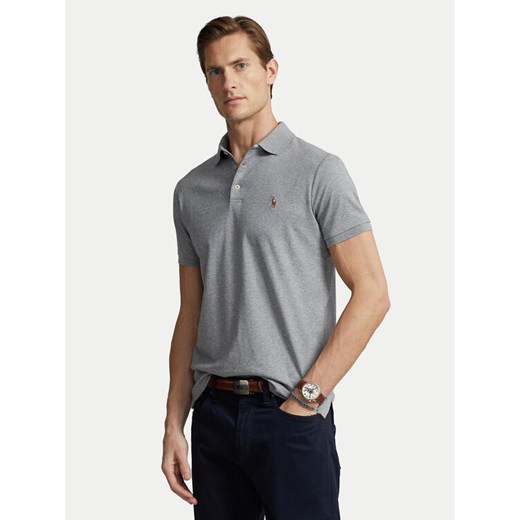 Polo Ralph Lauren Polo 710713130007 Szary Custom Slim Fit ze sklepu MODIVO w kategorii T-shirty męskie - zdjęcie 182599096