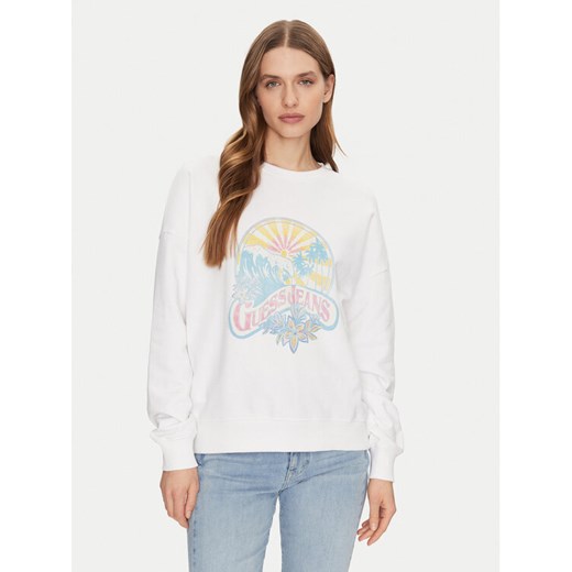 Guess Bluza W5GQ16 K68I4 Biały Regular Fit ze sklepu MODIVO w kategorii Bluzy damskie - zdjęcie 182599109