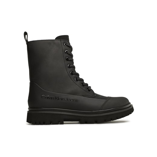 Calvin Klein Jeans Botki Chunky Combat Laceup Boot Rub YW0YW01066 Czarny ze sklepu MODIVO w kategorii Workery damskie - zdjęcie 182599205
