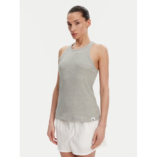 Calvin Klein Underwear Top LV00QS7492 Szary Slim Fit ze sklepu MODIVO w kategorii Bluzki damskie - zdjęcie 182599246