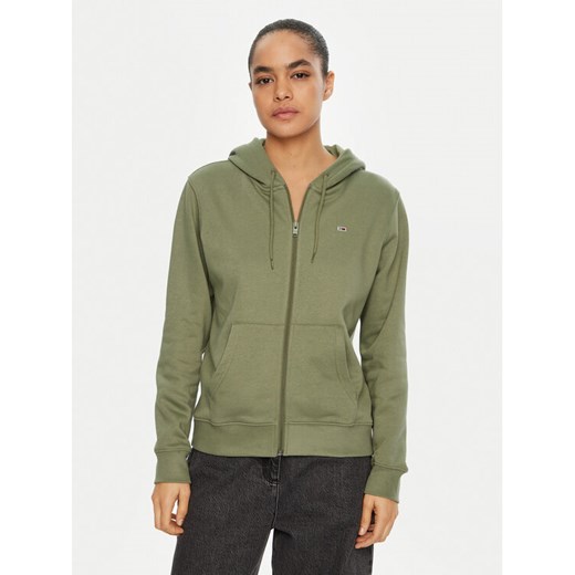 Tommy Jeans Bluza Flag DW0DW19729 Zielony Regular Fit ze sklepu MODIVO w kategorii Bluzy damskie - zdjęcie 182599268