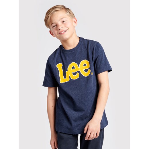 Lee T-Shirt LEE0042 Granatowy Regular Fit ze sklepu MODIVO w kategorii T-shirty chłopięce - zdjęcie 182599306