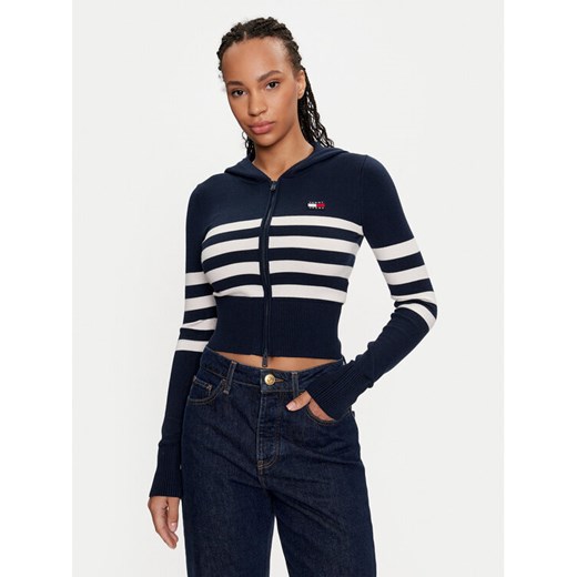 Tommy Jeans Sweter DW0DW18524 Granatowy Slim Fit ze sklepu MODIVO w kategorii Swetry damskie - zdjęcie 182599348