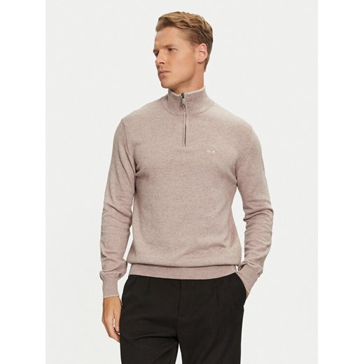 La Martina Sweter ZMS003 YW091 Brązowy Regular Fit ze sklepu MODIVO w kategorii Swetry męskie - zdjęcie 182599408