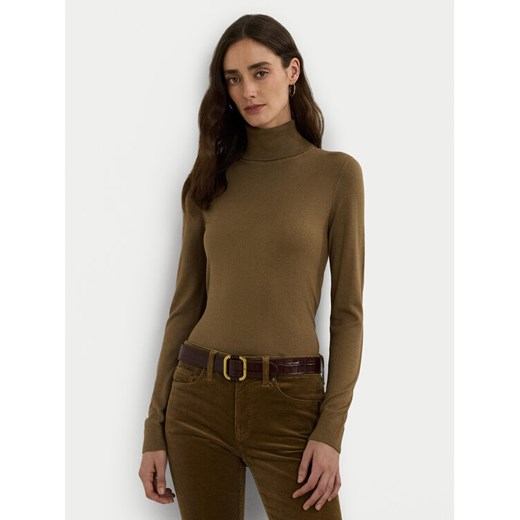 LAUREN RALPH LAUREN Golf 200940470005 Brązowy Slim Fit ze sklepu MODIVO w kategorii Swetry damskie - zdjęcie 182599417