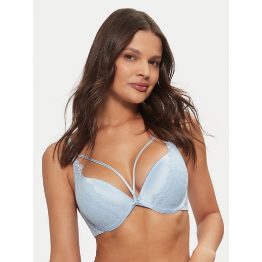 Hunkemöller Biustonosz push-up Isabella 206360 Niebieski ze sklepu MODIVO w kategorii Biustonosze - zdjęcie 182599538