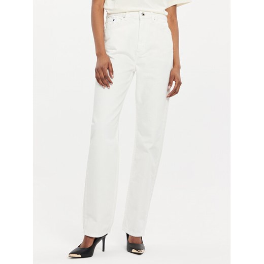 Karl Lagerfeld Jeans Jeansy 241J1106 Biały Straight Fit ze sklepu MODIVO w kategorii Jeansy damskie - zdjęcie 182599547