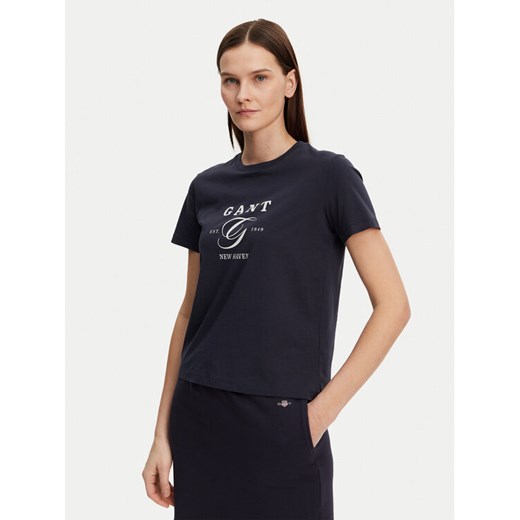 Gant T-Shirt 4200563 Granatowy Regular Fit ze sklepu MODIVO w kategorii Bluzki damskie - zdjęcie 182599557