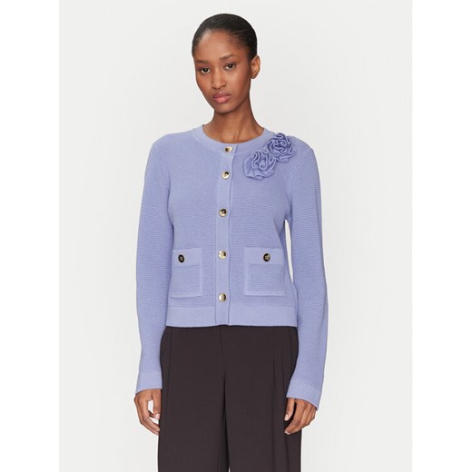 Luisa Spagnoli Kardigan Mandel 100023 Fioletowy Regular Fit ze sklepu MODIVO w kategorii Swetry damskie - zdjęcie 182599577