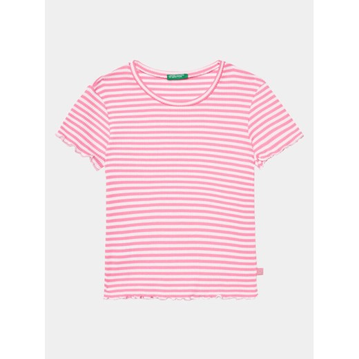 United Colors Of Benetton T-Shirt 3W5BC10H7 Różowy Regular Fit ze sklepu MODIVO w kategorii Bluzki dziewczęce - zdjęcie 182599597