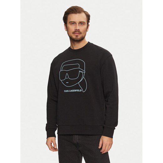 KARL LAGERFELD Bluza 705176 551900 Czarny Regular Fit ze sklepu MODIVO w kategorii Bluzy męskie - zdjęcie 182599668