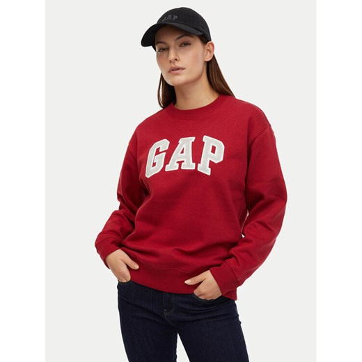 Gap Bluza 554936-22 Czerwony Regular Fit ze sklepu MODIVO w kategorii Bluzy damskie - zdjęcie 182599676