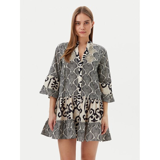 LOLA CASADEMUNT Sukienka letnia LS2516069 Czarny Regular Fit ze sklepu MODIVO w kategorii Sukienki - zdjęcie 182599716