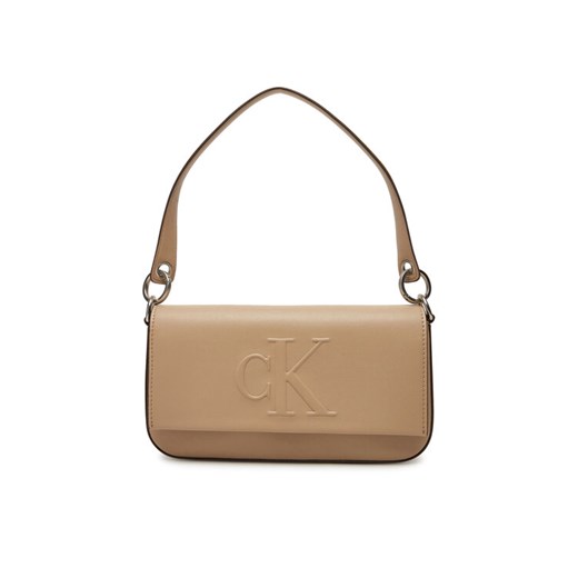Calvin Klein Jeans Torebka Sculpted Flap Shoulder Pouch25 LV04K3148G Beżowy ze sklepu MODIVO w kategorii Listonoszki - zdjęcie 182599719