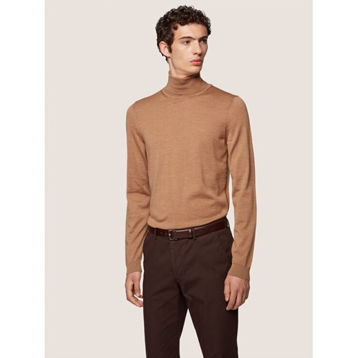 Boss Golf Musso-P 50392083 Brązowy Slim Fit ze sklepu MODIVO w kategorii Swetry męskie - zdjęcie 182599768