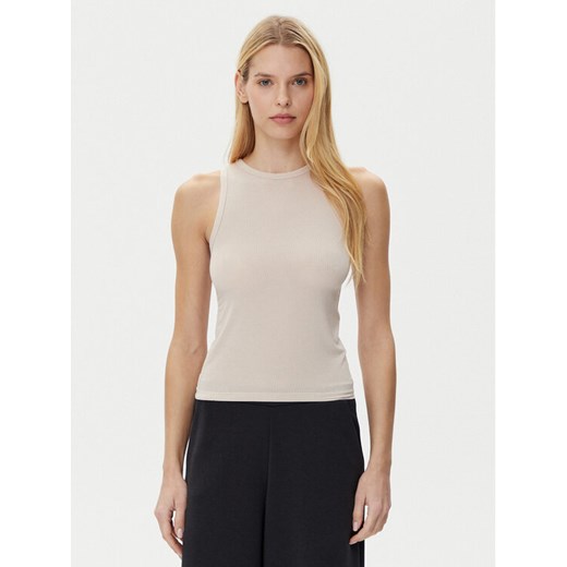 BOSS Top Flow 50535807 Beżowy Slim Fit ze sklepu MODIVO w kategorii Bluzki damskie - zdjęcie 182599775