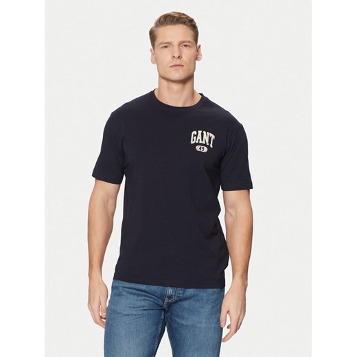 Gant T-Shirt 2003292 Granatowy Regular Fit ze sklepu MODIVO w kategorii T-shirty męskie - zdjęcie 182599797