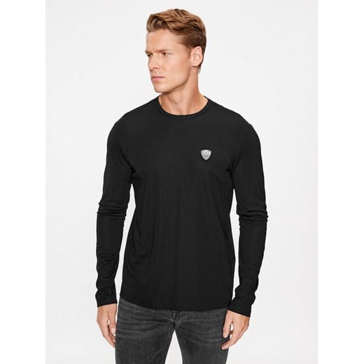 EA7 Emporio Armani Longsleeve 8NPT17 PJRGZ 1200 Czarny Regular Fit ze sklepu MODIVO w kategorii T-shirty męskie - zdjęcie 182599827