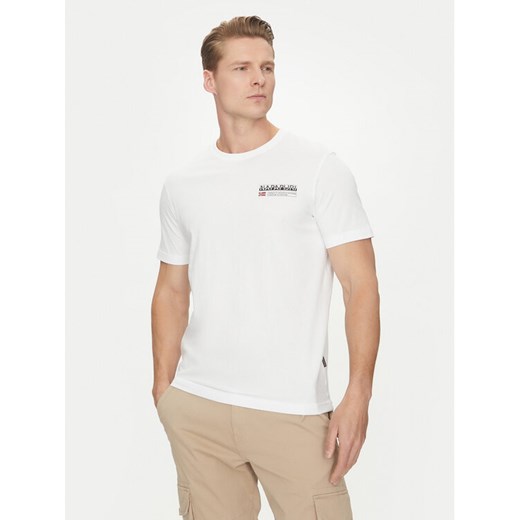 Napapijri T-Shirt Kasba NP0A4HQQ Biały Regular Fit ze sklepu MODIVO w kategorii T-shirty męskie - zdjęcie 182599876
