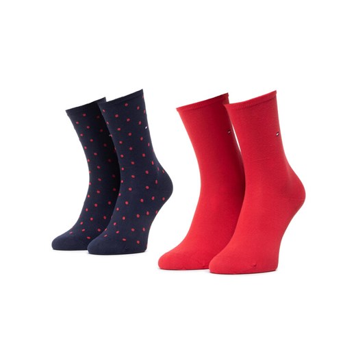 Tommy Hilfiger Zestaw 2 par wysokich skarpet damskich 100001493 Granatowy ze sklepu MODIVO w kategorii Skarpetki damskie - zdjęcie 182600039