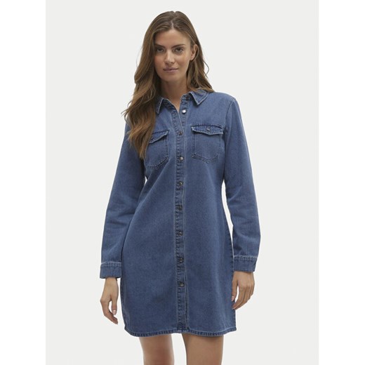 Vero Moda Sukienka jeansowa Jennie 10310968 Niebieski Regular Fit ze sklepu MODIVO w kategorii Sukienki - zdjęcie 182600066