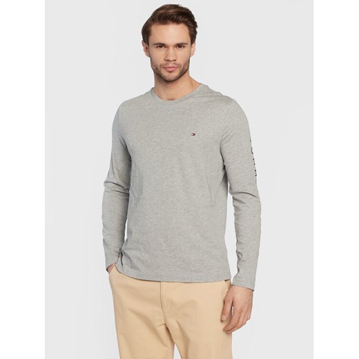 Tommy Hilfiger Longsleeve Logo MW0MW09096 Szary Slim Fit ze sklepu MODIVO w kategorii T-shirty męskie - zdjęcie 182600067