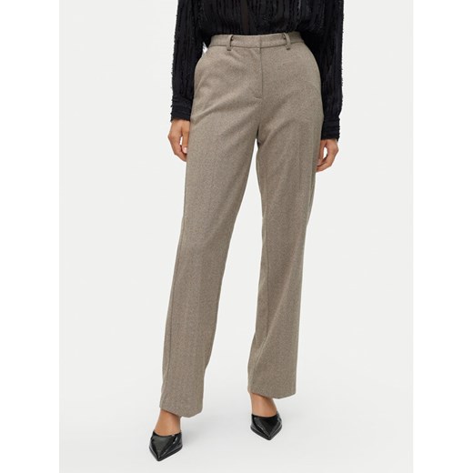 Vero Moda Spodnie materiałowe Kawi 10319665 Beżowy Straight Fit ze sklepu MODIVO w kategorii Spodnie damskie - zdjęcie 182600098