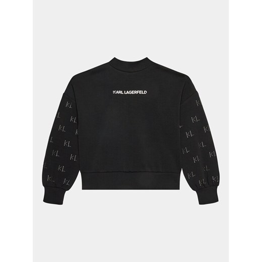 Karl Lagerfeld Kids Bluza Z15459 S Czarny Regular Fit ze sklepu MODIVO w kategorii Bluzy dziewczęce - zdjęcie 182600196