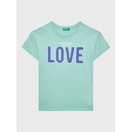 United Colors Of Benetton T-Shirt 3096C10AY Zielony Oversize ze sklepu MODIVO w kategorii T-shirty chłopięce - zdjęcie 182600199