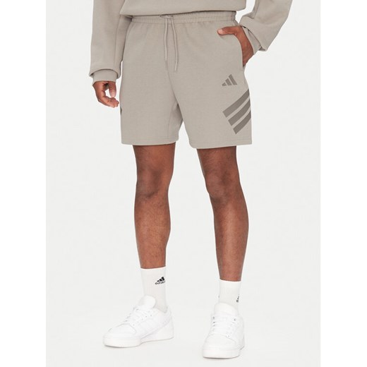 adidas Szorty sportowe Future Icons 3-Stripes JD4882 Beżowy Regular Fit ze sklepu MODIVO w kategorii Spodenki męskie - zdjęcie 182600215