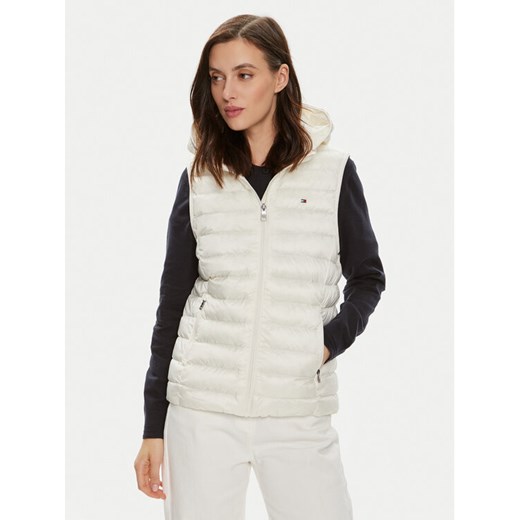 Tommy Hilfiger Bezrękawnik Global Stripe WW0WW40779 Biały Regular Fit ze sklepu MODIVO w kategorii Kamizelki damskie - zdjęcie 182600225