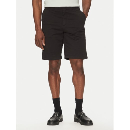 Calvin Klein Szorty materiałowe Modern Twill Reg. Straight Short K10K114068 Czarny Regular Fit ze sklepu MODIVO w kategorii Spodenki męskie - zdjęcie 182600278