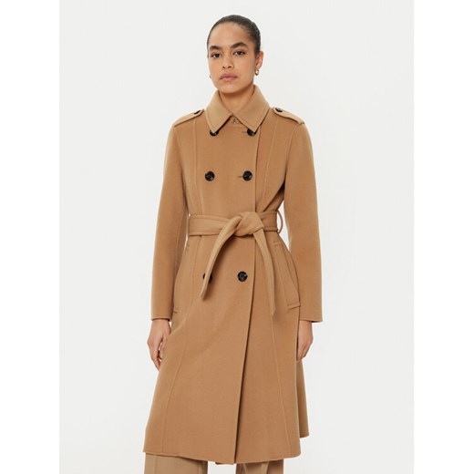 MAX&Co. Płaszcz wełniany 2516011031200 Brązowy Regular Fit ze sklepu MODIVO w kategorii Płaszcze damskie - zdjęcie 182600286