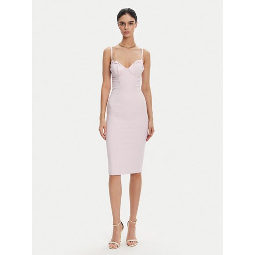 Elisabetta Franchi Sukienka koktajlowa AB-702-51E2 Fioletowy Regular Fit ze sklepu MODIVO w kategorii Sukienki - zdjęcie 182600497