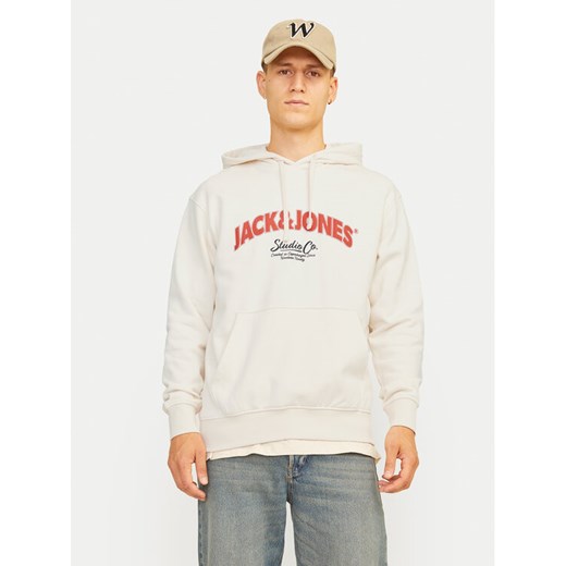 Jack&Jones Bluza Bronx 12262919 Écru Regular Fit ze sklepu MODIVO w kategorii Bluzy męskie - zdjęcie 182600569