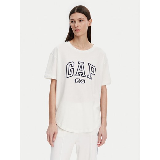Gap T-Shirt 407990-04 Biały Regular Fit ze sklepu MODIVO w kategorii Bluzki damskie - zdjęcie 182600586