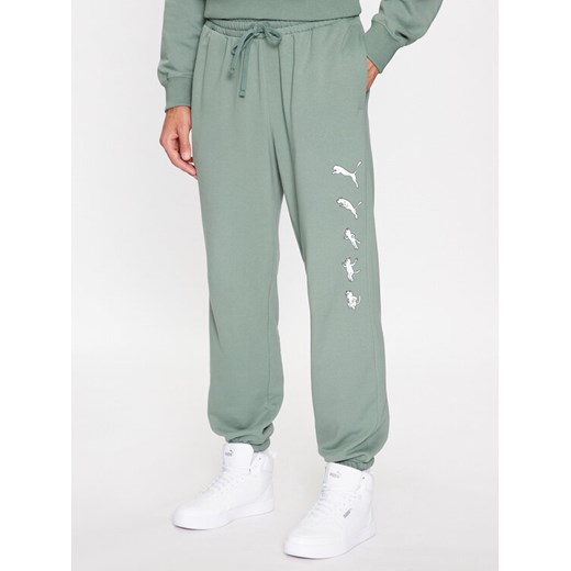 Puma Spodnie dresowe Puma X Ripndip 622199 Zielony Relaxed Fit ze sklepu MODIVO w kategorii Spodnie męskie - zdjęcie 182600636