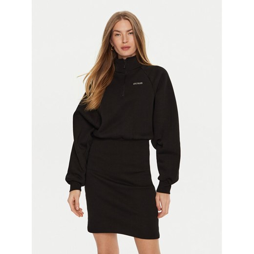 Guess Sukienka dzianinowa V4BK06 KCHX0 Czarny Regular Fit ze sklepu MODIVO w kategorii Sukienki - zdjęcie 182600669