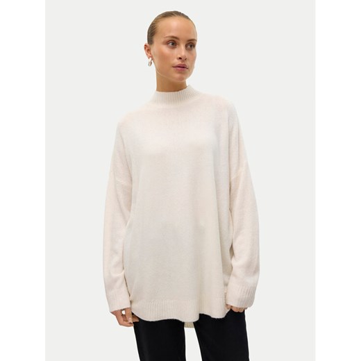 Vero Moda Sweter Plaza 10290784 Beżowy Loose Fit ze sklepu MODIVO w kategorii Swetry damskie - zdjęcie 182600697