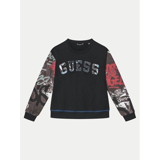 Guess Bluza L5RQ01 KA6R4 Czarny Regular Fit ze sklepu MODIVO w kategorii Bluzy chłopięce - zdjęcie 182600726