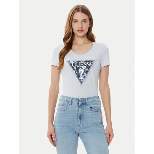 Guess T-Shirt W5RI00 J1314 Niebieski Regular Fit ze sklepu MODIVO w kategorii Bluzki damskie - zdjęcie 182600756