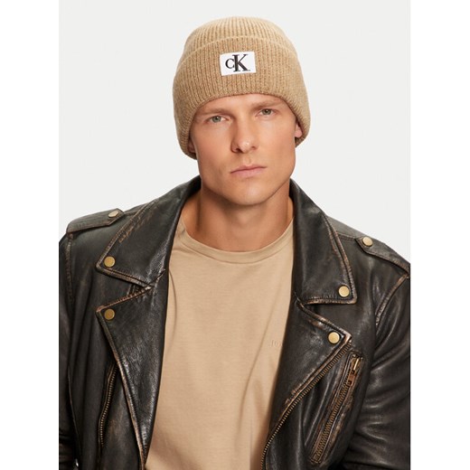 Calvin Klein Czapka K50K512451 Beżowy ze sklepu MODIVO w kategorii Czapki zimowe męskie - zdjęcie 182600858