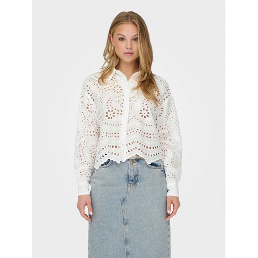 ONLY Koszula Bobby 15314566 Biały Cropped Fit ze sklepu MODIVO w kategorii Koszule damskie - zdjęcie 182601006