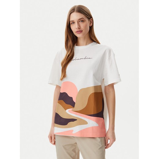 Columbia T-Shirt Rolling Bend™ Graphic 2120031 Biały Oversize ze sklepu MODIVO w kategorii Bluzki damskie - zdjęcie 182601168