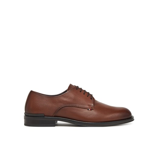 Tommy Hilfiger Półbuty Core Hilfiger Leather Shoe FM0FM05375 Brązowy ze sklepu MODIVO w kategorii Buty eleganckie męskie - zdjęcie 182601216