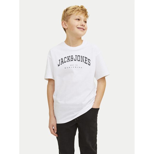 Jack&Jones Junior T-Shirt Caleb 12258924 Biały Relaxed Fit ze sklepu MODIVO w kategorii T-shirty chłopięce - zdjęcie 182601275