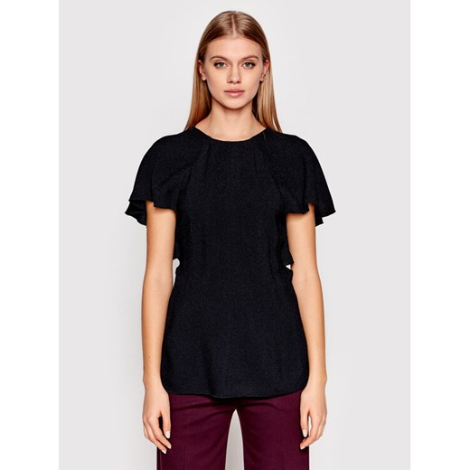 Victoria Victoria Beckham Bluzka Drape 1122WTP003178A Czarny Regular Fit ze sklepu MODIVO w kategorii Bluzki damskie - zdjęcie 182601395