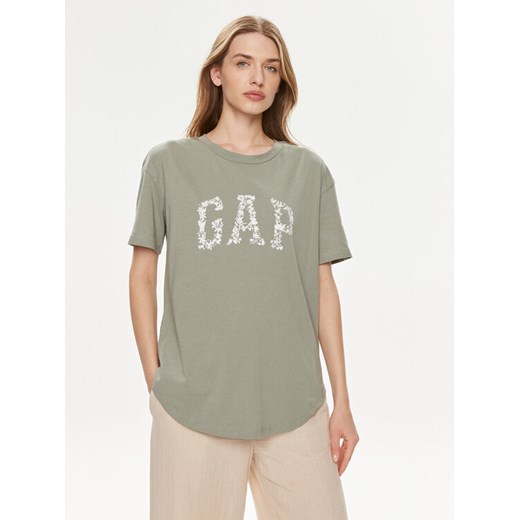Gap T-Shirt 875093-00 Zielony Relaxed Fit ze sklepu MODIVO w kategorii Bluzki damskie - zdjęcie 182601628