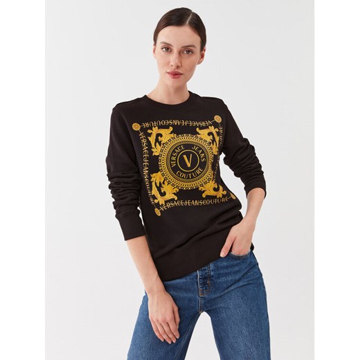 Versace Jeans Couture Bluza 75HAIF07 Czarny Regular Fit ze sklepu MODIVO w kategorii Bluzy damskie - zdjęcie 182601689